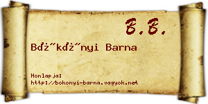 Bökönyi Barna névjegykártya